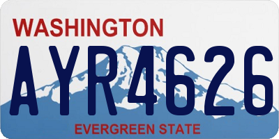 WA license plate AYR4626