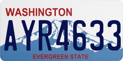WA license plate AYR4633