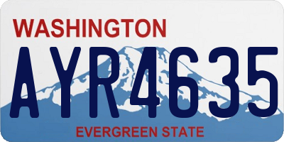WA license plate AYR4635