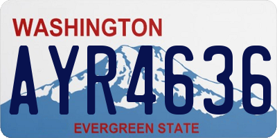 WA license plate AYR4636