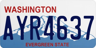 WA license plate AYR4637