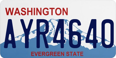 WA license plate AYR4640