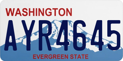 WA license plate AYR4645