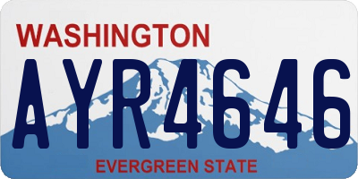 WA license plate AYR4646