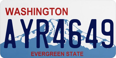 WA license plate AYR4649
