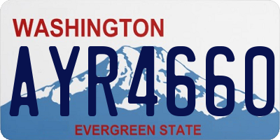 WA license plate AYR4660