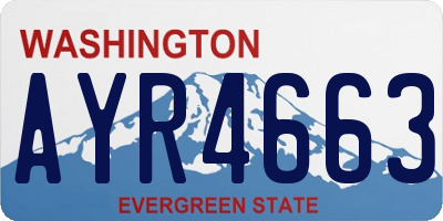 WA license plate AYR4663