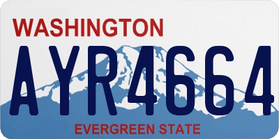 WA license plate AYR4664