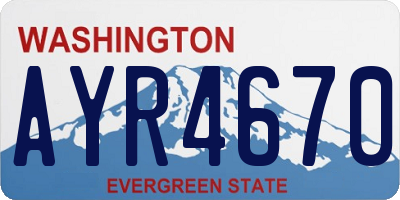 WA license plate AYR4670