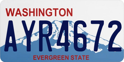 WA license plate AYR4672