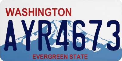 WA license plate AYR4673