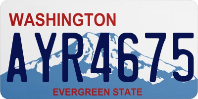 WA license plate AYR4675