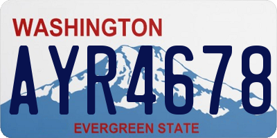 WA license plate AYR4678
