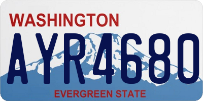 WA license plate AYR4680
