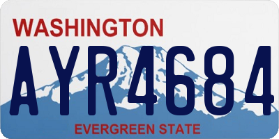 WA license plate AYR4684