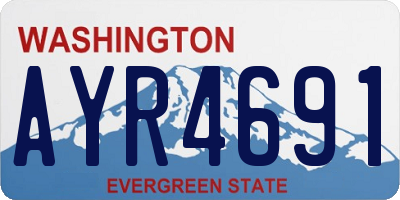 WA license plate AYR4691