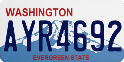 WA license plate AYR4692