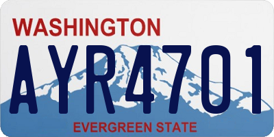 WA license plate AYR4701