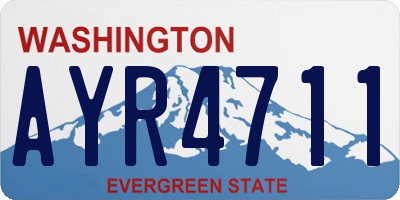 WA license plate AYR4711