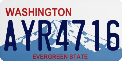 WA license plate AYR4716