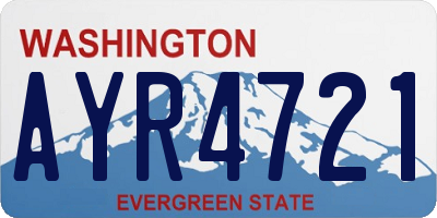 WA license plate AYR4721