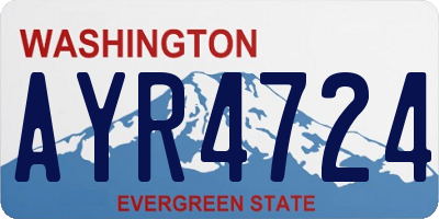 WA license plate AYR4724