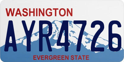 WA license plate AYR4726