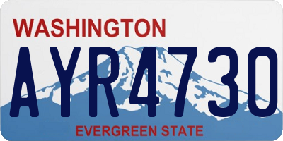 WA license plate AYR4730