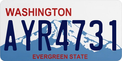 WA license plate AYR4731