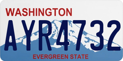 WA license plate AYR4732