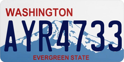 WA license plate AYR4733