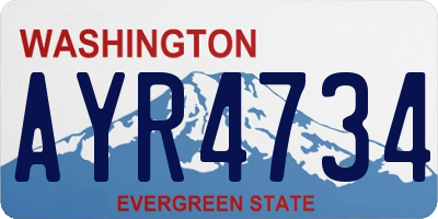 WA license plate AYR4734