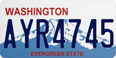 WA license plate AYR4745
