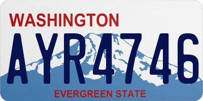 WA license plate AYR4746