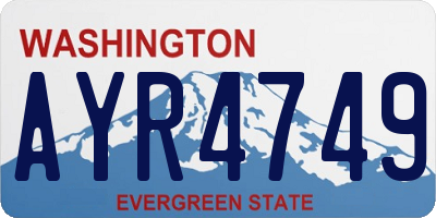 WA license plate AYR4749