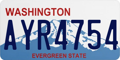 WA license plate AYR4754