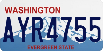 WA license plate AYR4755