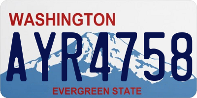 WA license plate AYR4758