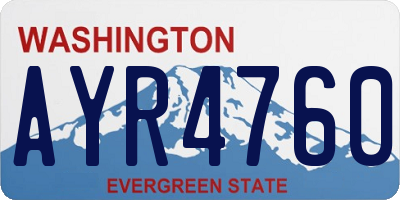 WA license plate AYR4760