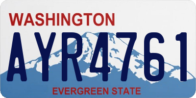 WA license plate AYR4761