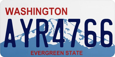 WA license plate AYR4766