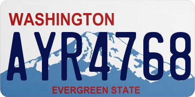 WA license plate AYR4768