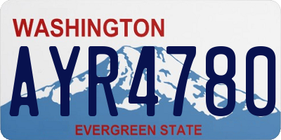 WA license plate AYR4780