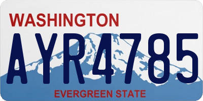 WA license plate AYR4785