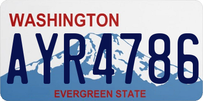 WA license plate AYR4786