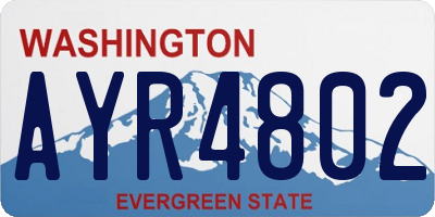 WA license plate AYR4802