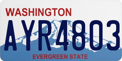 WA license plate AYR4803