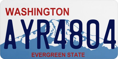 WA license plate AYR4804