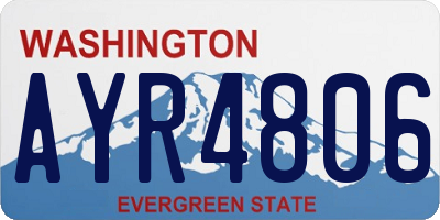 WA license plate AYR4806