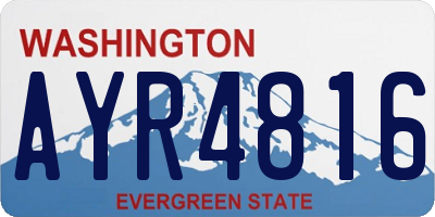 WA license plate AYR4816